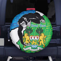 Personalised Sierra Leone Spare Tire Cover Chimpanzee With Coat Of Arms - Wonder Print Shop