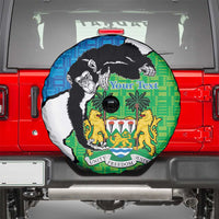 Personalised Sierra Leone Spare Tire Cover Chimpanzee With Coat Of Arms - Wonder Print Shop