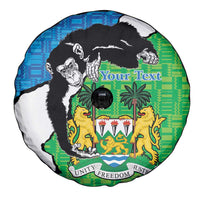 Personalised Sierra Leone Spare Tire Cover Chimpanzee With Coat Of Arms - Wonder Print Shop