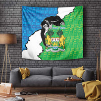 Personalised Sierra Leone Tapestry Chimpanzee With Coat Of Arms - Wonder Print Shop