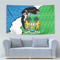 Personalised Sierra Leone Tapestry Chimpanzee With Coat Of Arms - Wonder Print Shop