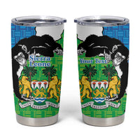 Personalised Sierra Leone Tumbler Cup Chimpanzee With Coat Of Arms - Wonder Print Shop