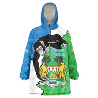 Personalised Sierra Leone Wearable Blanket Hoodie Chimpanzee With Coat Of Arms - Wonder Print Shop