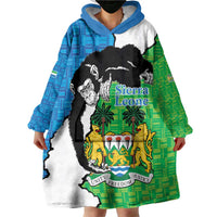 Personalised Sierra Leone Wearable Blanket Hoodie Chimpanzee With Coat Of Arms - Wonder Print Shop