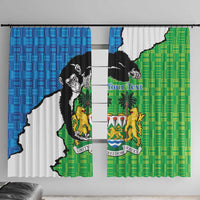 Personalised Sierra Leone Window Curtain Chimpanzee With Coat Of Arms - Wonder Print Shop