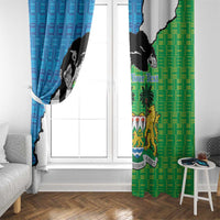 Personalised Sierra Leone Window Curtain Chimpanzee With Coat Of Arms - Wonder Print Shop