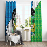 Personalised Sierra Leone Window Curtain Chimpanzee With Coat Of Arms - Wonder Print Shop