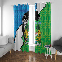 Personalised Sierra Leone Window Curtain Chimpanzee With Coat Of Arms - Wonder Print Shop