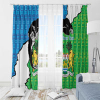 Personalised Sierra Leone Window Curtain Chimpanzee With Coat Of Arms - Wonder Print Shop