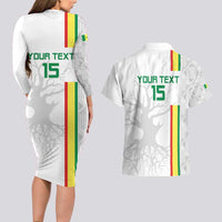 Custom Senegal Football Couples Matching Long Sleeve Bodycon Dress and Hawaiian Shirt Road To Champions