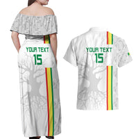Custom Senegal Football Couples Matching Off Shoulder Maxi Dress and Hawaiian Shirt Road To Champions