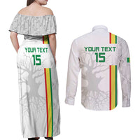 Custom Senegal Football Couples Matching Off Shoulder Maxi Dress and Long Sleeve Button Shirt Road To Champions