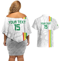 Custom Senegal Football Couples Matching Off Shoulder Short Dress and Hawaiian Shirt Road To Champions