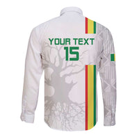 Custom Senegal Football Long Sleeve Button Shirt Road To Champions