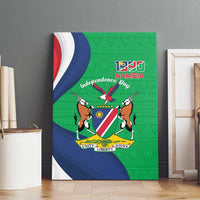 Personalised Namibia Independence Day Canvas Wall Art Coat Of Arms With African Pattern