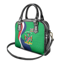 Personalised Namibia Independence Day Shoulder Handbag Coat Of Arms With African Pattern