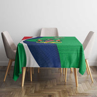 Personalised Namibia Independence Day Tablecloth Coat Of Arms With African Pattern