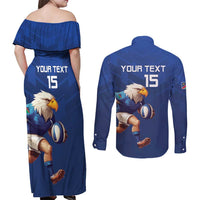 Namibia Rugby Custom Couples Matching Off Shoulder Maxi Dress and Long Sleeve Button Shirt Go Welwitschias