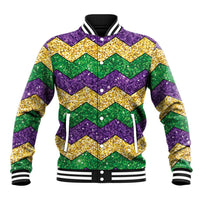 Mardi Gras Zigzag Sparkle Style Baseball Jacket