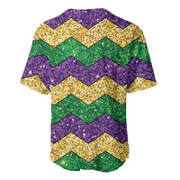 Mardi Gras Zigzag Sparkle Style Baseball Jersey