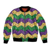 Mardi Gras Zigzag Sparkle Style Bomber Jacket