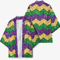 Mardi Gras Zigzag Sparkle Style Kimono