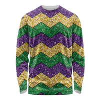 Mardi Gras Zigzag Sparkle Style Long Sleeve Shirt