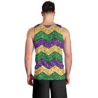 Mardi Gras Zigzag Sparkle Style Men Tank Top