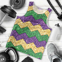 Mardi Gras Zigzag Sparkle Style Men Tank Top