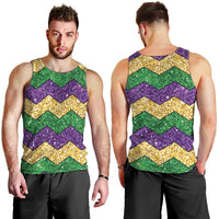 Mardi Gras Zigzag Sparkle Style Men Tank Top
