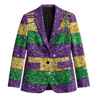 Mardi Gras Stripes Blazer Carnival Beads & Masks