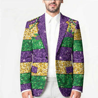 Mardi Gras Stripes Blazer Carnival Beads & Masks