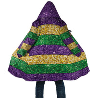 Mardi Gras Stripes Cloak Carnival Beads & Masks