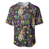 Mardi Gras Carnival Night Baseball Jersey Jester Mask Fantasy
