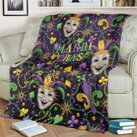 Mardi Gras Carnival Night Blanket Jester Mask Fantasy