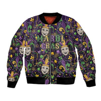 Mardi Gras Carnival Night Bomber Jacket Jester Mask Fantasy