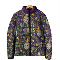 Mardi Gras Carnival Night Padded Jacket Jester Mask Fantasy