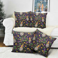 Mardi Gras Carnival Night Pillow Cover Jester Mask Fantasy