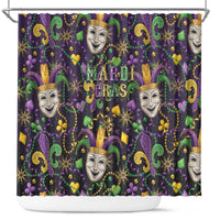 Mardi Gras Carnival Night Shower Curtain Jester Mask Fantasy