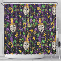 Mardi Gras Carnival Night Shower Curtain Jester Mask Fantasy