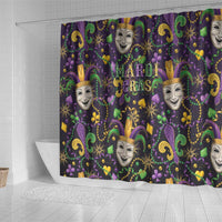 Mardi Gras Carnival Night Shower Curtain Jester Mask Fantasy