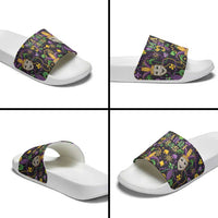 Mardi Gras Carnival Night Slide Sandals Jester Mask Fantasy