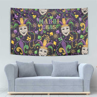 Mardi Gras Carnival Night Tapestry Jester Mask Fantasy