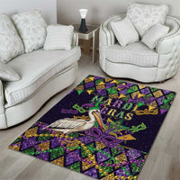 Mardi Gras Pelican Area Rug Let the Good Times Roll