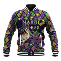Mardi Gras Pelican Baseball Jacket Let the Good Times Roll
