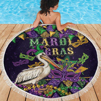 Mardi Gras Pelican Beach Blanket Let the Good Times Roll