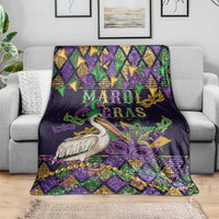Mardi Gras Pelican Blanket Let the Good Times Roll