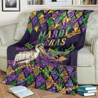 Mardi Gras Pelican Blanket Let the Good Times Roll