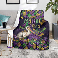 Mardi Gras Pelican Blanket Let the Good Times Roll
