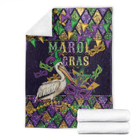Mardi Gras Pelican Blanket Let the Good Times Roll